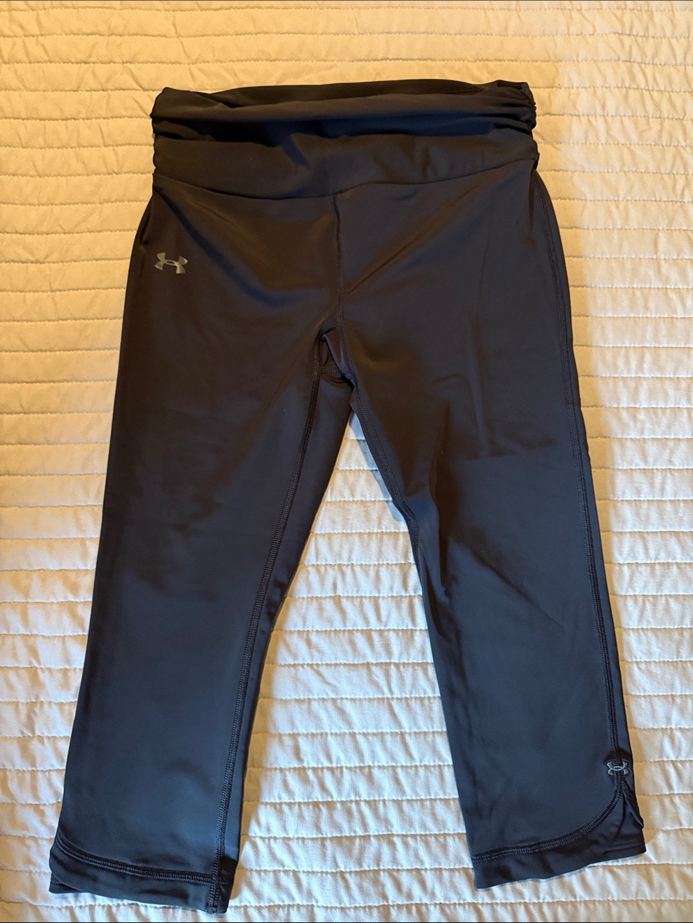 Under Armour Black Capri Leggings with Reflective Logo